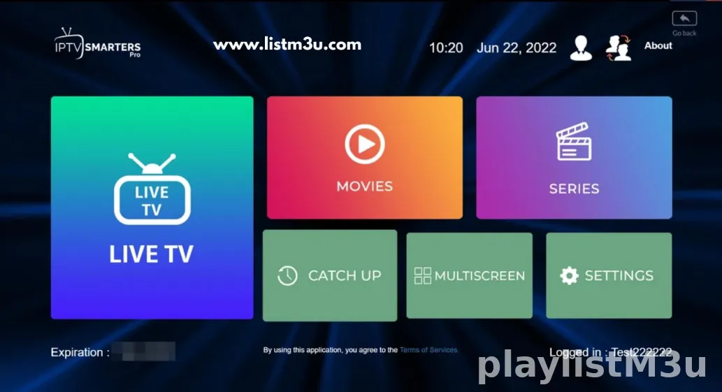 IPTV Smarters Pro device selection screen